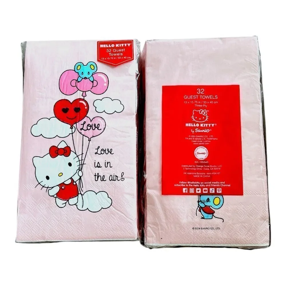 NEW Hello Kitty Face Figural 20oz. Ceramic Mug w/2pack of 32 Guest Towel /Napkin